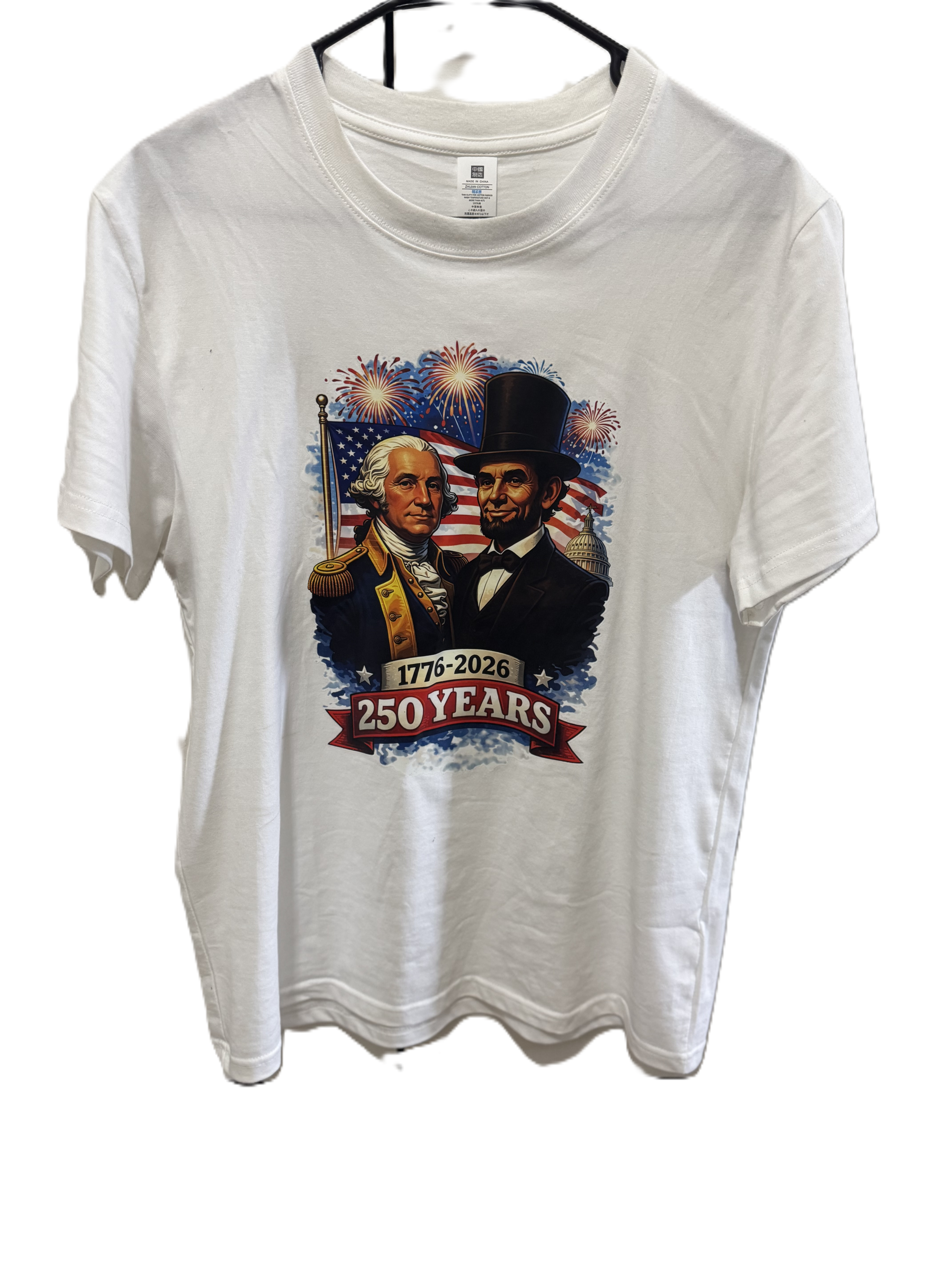 USA 250th Anniversary T-Shirt – Washington & Lincoln